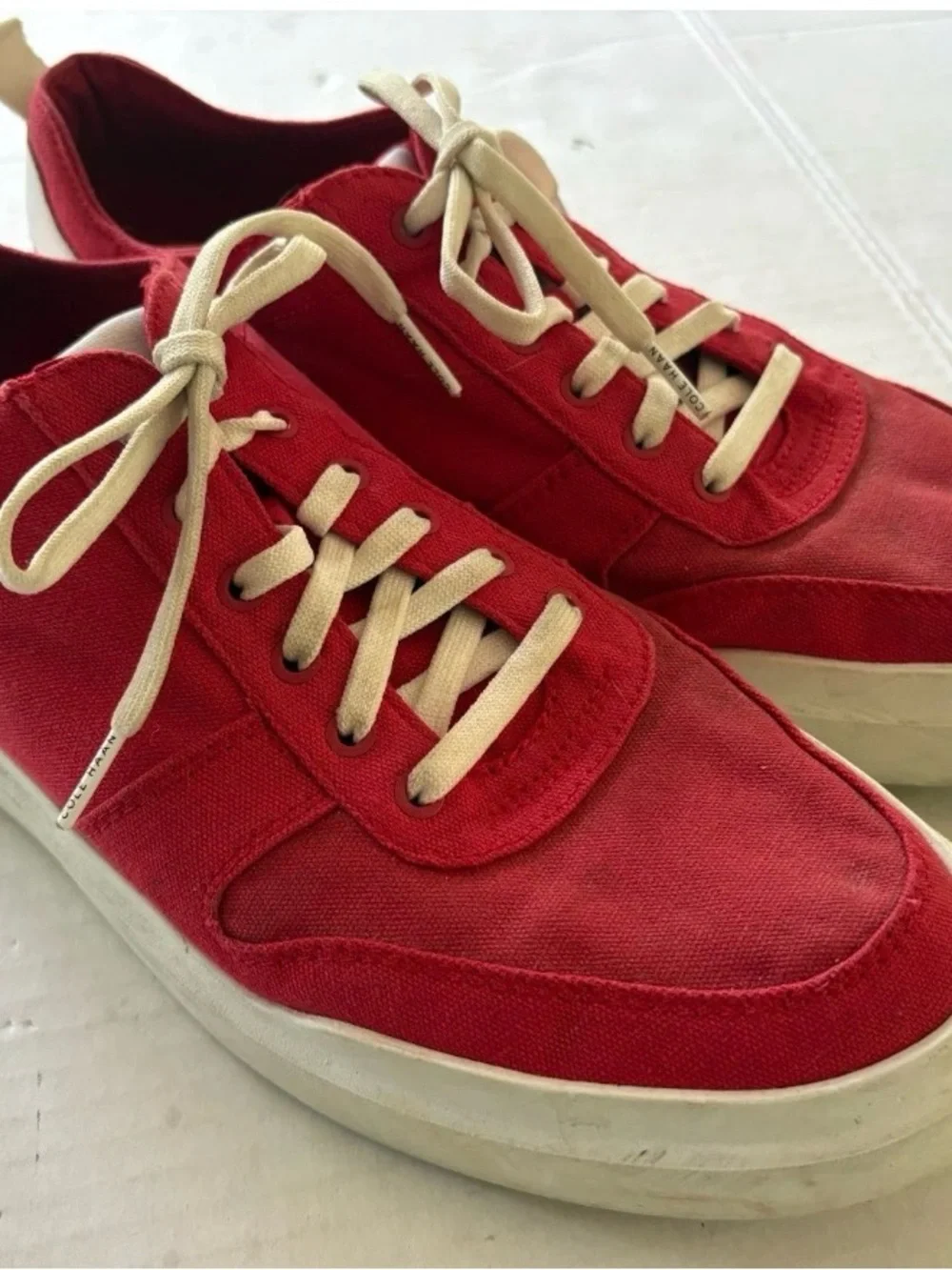 COLE HAAN Men's Grandpro Rally Canvas Court Red Sneakers- Size 10.5 M